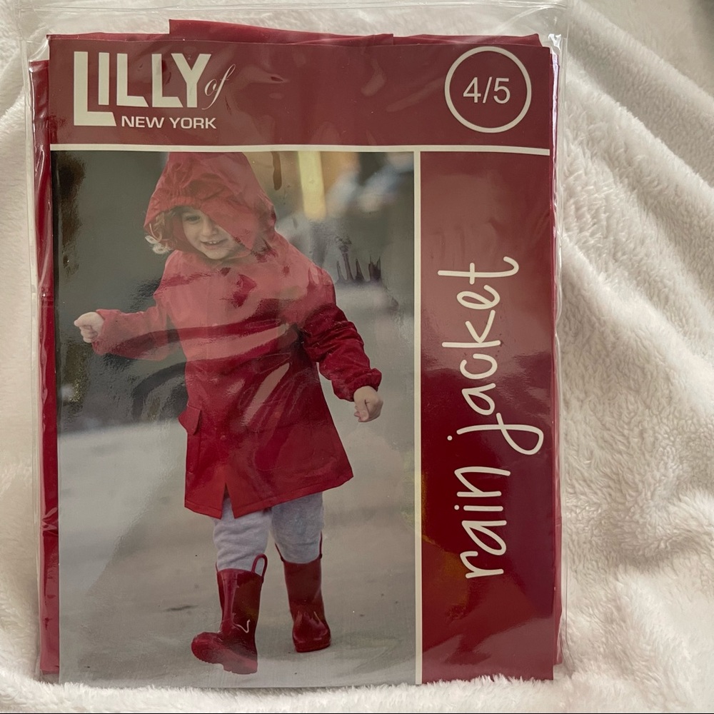 Lilly of New York Red Rain Jacket size 4/5 New
